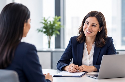 Job seekers collaborating and preparing